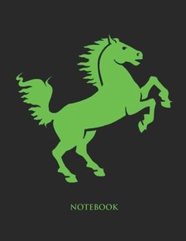 Paperback Horse Notebook: Half Picture Half Wide Ruled Notebook - Large (8.5 x 11 inches) - 110 Numbered Pages - Green Softcover Book