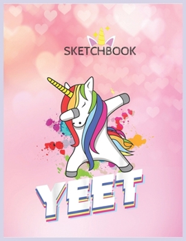 SketchBook: Colorful Dabbing Dancing Unicorn Celebration Yeet Unicorn Blank Unlined SketchBook for Kids and Girls XL Marple SketchBook 100+ Pages of 8.5"x11" Sketching and Doodling