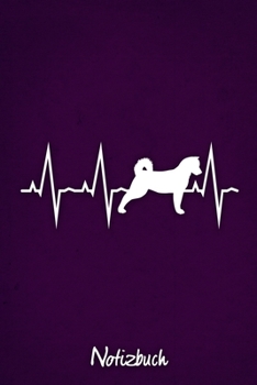 Notizbuch: Lilanes Punktraster American Akita Herzschlag Hunde Notizheft ca DIN A5 weiß punktiert 110 Seiten (German Edition)