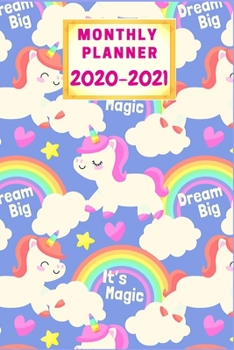 Monthly Planner 2020-2021: cut unicorn planner/calendar 2020 sloth  Monthly Pocket Planner, Calendar & Schedule Agenda, planner Gifts For Women, Men, ... And Adults (6" x 9") , 2020 planner unicorn