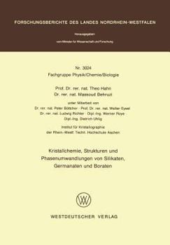 Paperback Kristallchemie, Strukturen Und Phasenumwandlungen Von Silikaten, Germanaten Und Boraten [German] Book