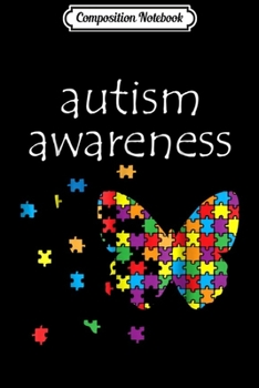 Paperback Composition Notebook: Autism Awareness Walk In Faith Not Fear Puzzle Ribbon Book