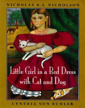 Hardcover Little Girl in a Red Dress with Cat and Dog Book