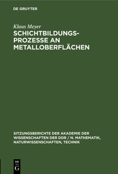 Hardcover Schichtbildungsprozesse an Metalloberflächen [German] Book