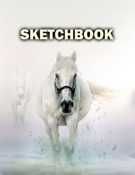 Sketchbook: Horses Wolves Cover Design | White Paper | 120 Blank Unlined Pages | 8.5" X 11" | Matte Finished Soft Cover