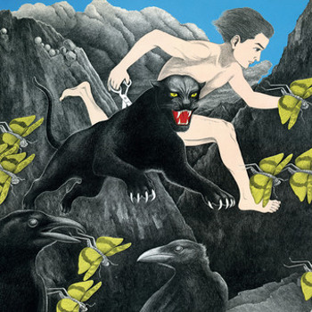 Vinyl String Of Paper Cranes Clenched Between Book