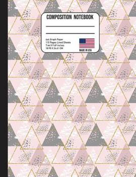 Paperback Composition Notebook 4X4 Graph Paper: Trendy Pink Grey & Gold Triangle Back to School Composition Book for Teachers, Students, Kids and Teens Book