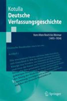 Paperback Deutsche Verfassungsgeschichte: Vom Alten Reich Bis Weimar (1495 Bis 1934) [German] Book