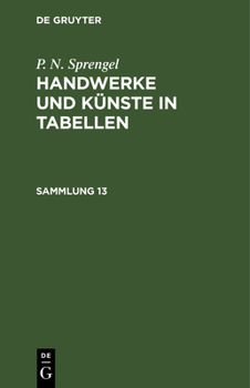 Handwerke und Künste in Tabellen
