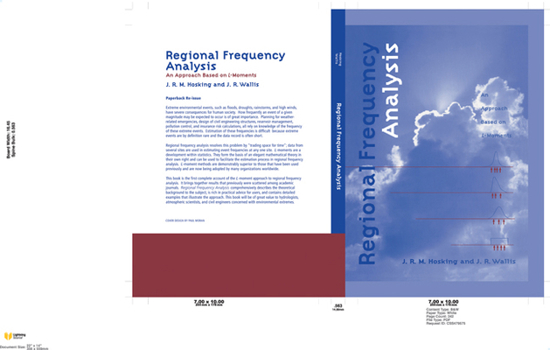 Hardcover Regional Frequency Analysis: An Approach Based on L-Moments Book