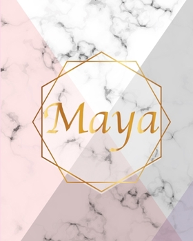 Maya: Gift Luxury Marble Glossy Pink Purple Faux Gold Print Notebook (Marble Notebooks)