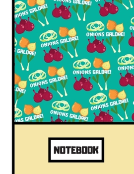NOTEBOOK: Retro Onions Galore Pattern Novelty Gift - Onion Notebook for Teens, Men, Women, Kitchen