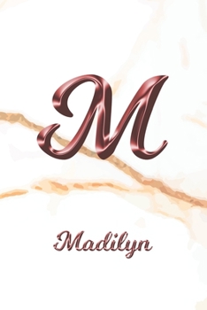 Paperback Madilyn: Sketchbook - Blank Imaginative Sketch Book Paper - Letter M Rose Gold White Marble Pink Effect Cover - Teach & Practic Book