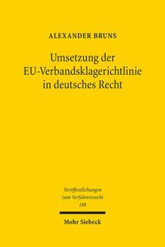 Paperback Umsetzung Der Eu-Verbandsklagerichtlinie in Deutsches Recht [German] Book