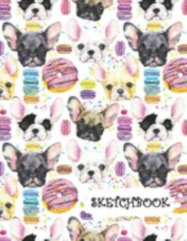 Sketchbook: Dog Donuts Macaroons Fun Framed Drawing Paper Notebook