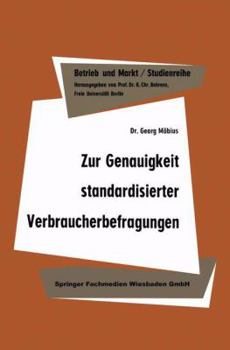 Paperback Zur Genauigkeit Standardisierter Verbraucherbefragungen [German] Book