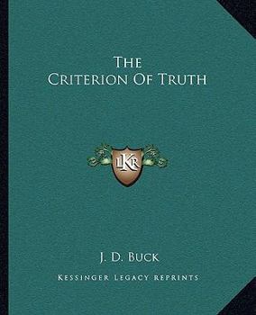 Paperback The Criterion Of Truth Book