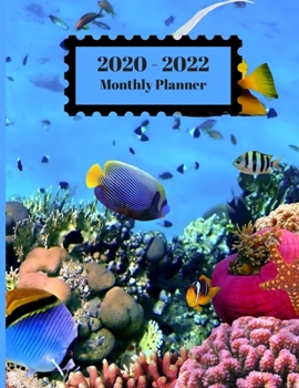 Paperback 2020-2022 Monthly Planner: Tropical Fish Ocean Sea Salt Water Design Cover 2 Year Planner Appointment Calendar Organizer And Journal Notebook Book