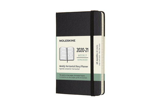Calendar Moleskine 2020-21 Weekly Horizontal Planner, 18m, Pocket, Black, Hard Cover (3 X 5.5) Book