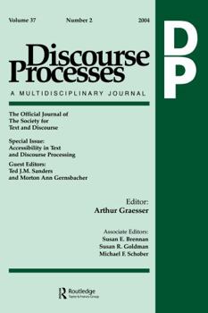 Paperback Accessibility in Text and Discourse Processing: A Special Issue of Discourse Processes Book
