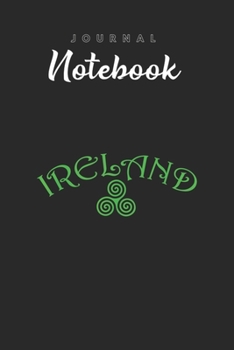 Journal Notebook: Ireland Triskele Spitural Blank Pages Rule Lined Journal Notebook with Black Cover Size 6in x 9in  x120 Pages for Kids or Men and Women to Write in