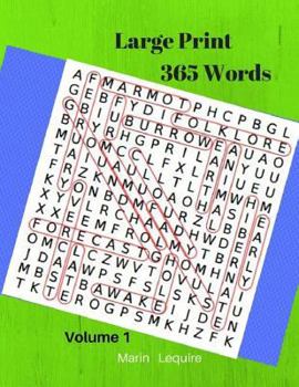 Paperback Large Print 365 Words Volume1: Word Search Word Finds Puzzles Books [Large Print] Book
