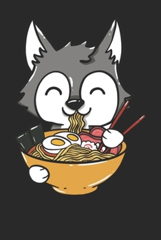 Paperback Notebook: Ramen Husky Dog Dot Grid 6x9 120 Pages Book