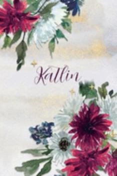 Katlin: Personalized Journal Gift Idea  for Women (Burgundy and White Mums)