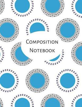 Composition Notebook: Blue Polka Dots, 8.5"x11", Wide Ruled