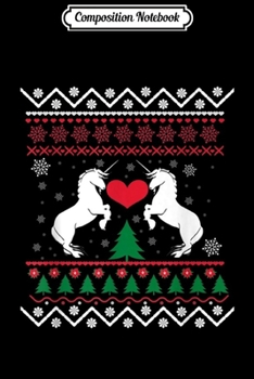 Composition Notebook: Unicorn Ugly Christmas Sweater With Xmas Trees  Journal/Notebook Blank Lined Ruled 6x9 100 Pages