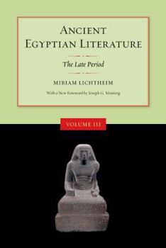 Paperback Ancient Egyptian Literature, Volume III: The Late Period Book