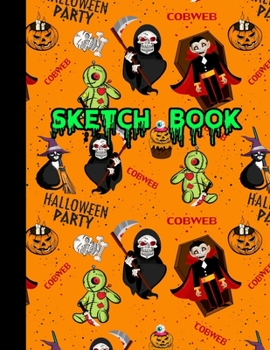 Paperback Sketch Book: Cool Halloween Cover Drawing Pad Large 8.5 x 11inch Sketchbook Novelty Halloween Gift for Kids Book