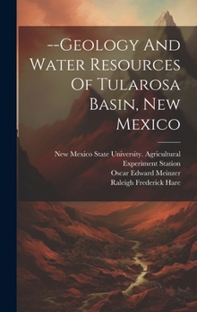 Hardcover --geology And Water Resources Of Tularosa Basin, New Mexico Book