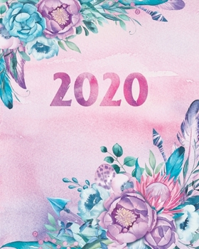 2020 Planner: Daily & Weekly 8x10 Organizer with Calendar Views and Inspirational Quotes 2-Page Weekly Spreads Pink Boho Floral Theme
