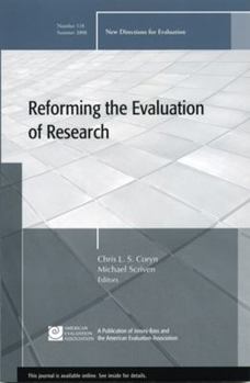 Reforming the Evaluation of Research - Book #118 of the New Directions for Evaluation