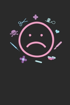 Yami Kawaii Sad Smile: Notebook A5 for Anime Merch, Yami Kawaii and Pastel Goth Lover I A5 (6x9 inch.) I Gift I 120 pages I square Grid I Squared