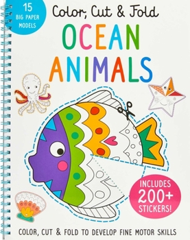 Paperback Color, Cut, and Fold: Ocean Animals Book