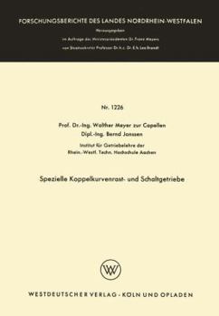 Paperback Spezielle Koppelkurvenrast- Und Schaltgetriebe [German] Book
