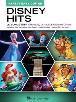 Paperback Disney Hits - Really Easy Guitar: 22 Songs with Chords, Lyrics, and Guitar Grids Book
