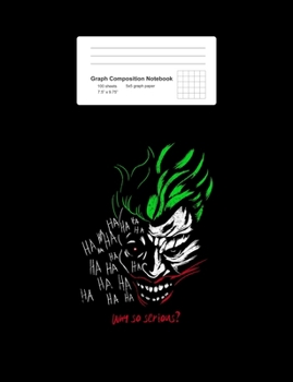 Graph Composition Notebook: Math, Physics, Science Exercise Book - Clown Face Green Hair Why So Serious Retro Gift - Black 5x5 Graph Paper - Back To ... Teens, Boys, Girls - 7.5"x9.75" 100 pages
