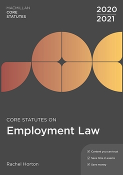 Paperback Core Statutes on Employment Law 2020-21 Book