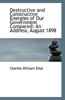 Paperback Destructive and Constructive Energies of Our Government Compared: An Address, August 1898 Book