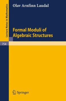 Paperback Formal Moduli of Algebraic Structures Book