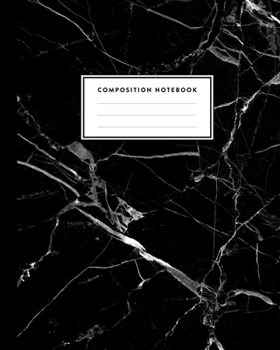 Paperback Composition Notebook: Black and White Marble College Ruled Line Pages, Writing Notes Journal for Girls, Kids, School, Students and Teachers Book