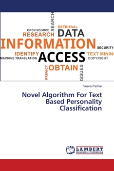 Paperback Novel Algorithm For Text Based Personality Classification Book