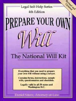 Paperback Prepare Your Own Will: The National Will Kit, Fourth Edition Book