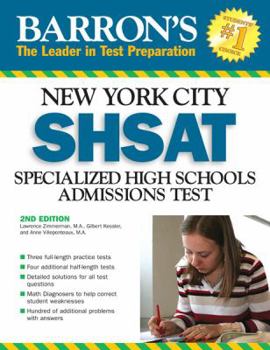 Paperback Barron's New York City Shsat: Specialized High School Admissions Test Book