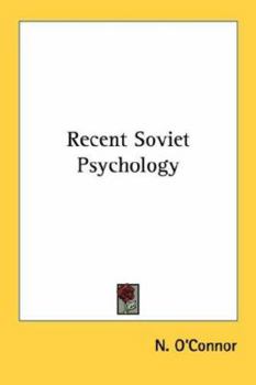 Paperback Recent Soviet Psychology Book