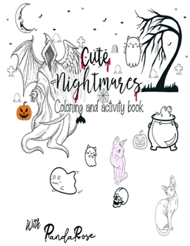 Paperback Cute Nightmares: Art prompt coloring activity book