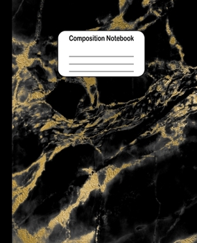 Paperback Composition Notebook: Yellow Black Marble: College Ruled Blank Lined Cute Notebooks for Girls Women Teens Kids School Writing Notes Journal Book